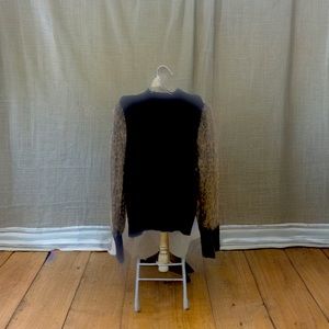 Black Leopard Sleeve Sweater